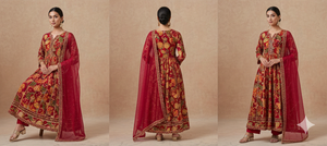 Nouvel ensemble GHERA le plus vendu, magnifique travail artisanal, tenue de fête ethnique en tissu rayonne avec matériaux recyclés - Product Image 3