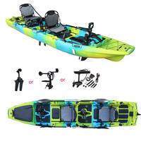Kayak de pêche à pédales modulaire Vicking 3 sections/2 sections pour 1-2 personnes, multifonctionnel, avec aileron/hélice/moteur