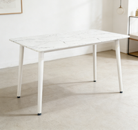Table à manger contemporaine nordique avec base en bois massif, mobilier de maison, ensemble de chaises de salle à manger rectangulaires pour salon et restaurant