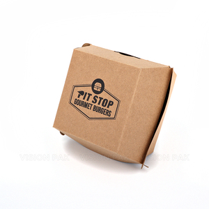 Customizável Design Rosa Cor <span class=keywords><strong>Burger</strong></span> <span class=keywords><strong>Box</strong></span> Papel biodegradável descartável para Snack Fast Food - Product Image 6