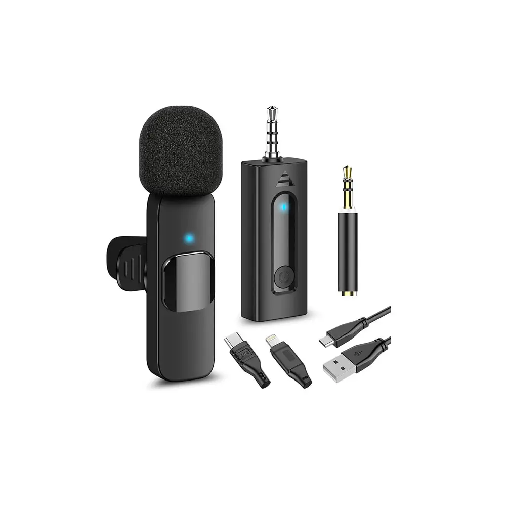 K35 Wireless Microphone Professional Mini Recording Omnidirectional Condenser Mic for iPhone Android Phone Camera