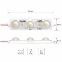 Module LED 12V DC 3 LED avec lentille d'injection 1,5 watts, logo Samsung Corée, LED 5630 5730 2835 blanc froid pour enseignes lumineuses