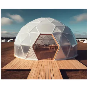 Harga pabrik mewah Hotel berkemah Prefab tenda resor tahan air Glamping Geodesic rumah kubah