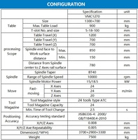 ShanDong HR - Centro de Mecanizado Vertical CNC de 3 Ejes, Tipo ATC de 24 Brazos, Modelo VMC1270, Precio Económico, Proveedor Chino