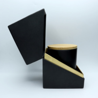 Bocaux à bougies noirs avec Logo imprimé, étiquette personnalisée noire mate 8oz/10oz, pots et boîtes à bougies de luxe