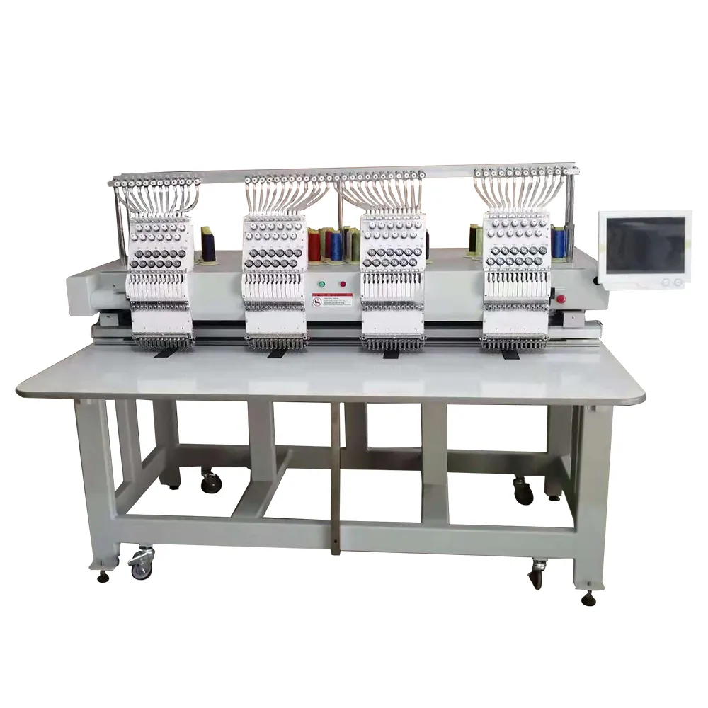 Máquina de bordar boné industrial computadorizada, folha descartável com 4 cabeças, chapa de venda verificada, chapa de venda