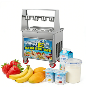 Machine à rouleaux de crème glacée thaïlandaise simple ou double, avec petite trémie, prix compétitif - Product Image 1