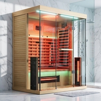 Sauna Interior de Madera de Lujo para Spa en Casa, Venta Directa de Fábrica