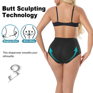 3171 Damen-Slips mit Doppelschicht-Formgebung, Mittelhoher Bund, Größen S-4XL, Glatte Unterwäsche für Damen - Product Image 5