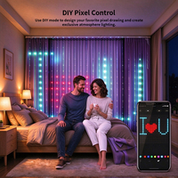 Guirlandes lumineuses LED RGB intelligentes pour rideaux, programmables via application et télécommande, avec affichage de texte et motifs personnalisés, lumières féeriques pour fenêtre