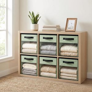 Cubos de Almacenamiento Plegables de Tela de Lino con Ventana para Zapatos y Estantes - Diseño Moderno - Product Image 6