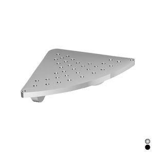 Mampara de ducha esquinera cromada de 27.7 x 5.6 x 15.6 cm con orificios de drenaje para uso en bañera - Product Image 1