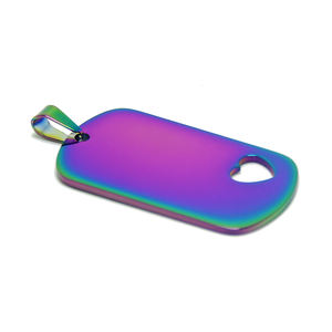 Pendentif Cœur Creux DIY pour Homme, Breloque Femme, en Acier Inoxydable Brossé Effet Miroir, Plaques d'Identification Vides, Vente en Gros, Étiquette Métallique Personnalisable - Product Image 5