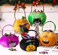 Sacs à bonbons d'Halloween en tissu non tissé transfrontalier pour la décoration de la maternelle, sacs à trucs ou fripes en forme de citrouille pour enfants, petits cadeaux