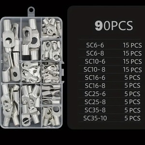 Chemical Engineering Ring <b>Terminals</b> 255 Pure Copper Crimp Connectors 4-35 Awg European Style 100Pcs - Product Image 2