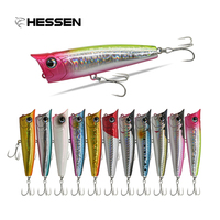 Leurre de pêche flottant Hessen H18 Topwater Popper 8,5g/75mm & 15g/85mm en ABS/Plastique/PVC pour la pêche au bar, au brochet et au perche en mer