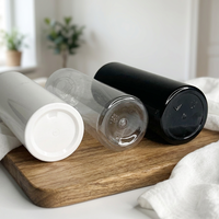 Bouteille de shampoing transparente ronde en PET avec pompe, emballage cosmétique écologique personnalisé pour shampoing