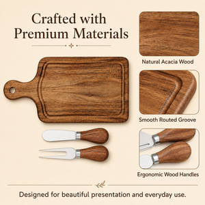 Custom Acacia Wood Round Charcuterie <b>Board</b> with Paddle Handle-Sustainable Engraving Classic Folk Art Party <b>Tool</b> From Top Factory - Product Image 3