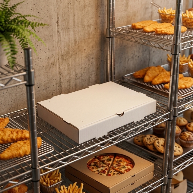 Recyclable Corrugated Self-Locking Food Grade Pizza Boxes with Embossing Customizable Shape Mailer Packaging