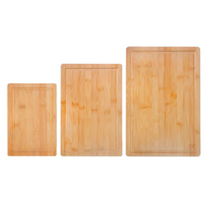 Bamboo Cutting Board <b>Set</b> 3 Piece Rectangle Multifunction For Meat Vegetables Kitchen Use - Product Image 2