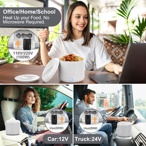 Boîte à lunch électrique portable 41oz, mini, 100W, chauffage rapide, anti-fuite, en acier inoxydable 304, pour voiture, camion, bureau - Product Image 4