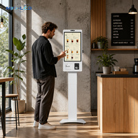 Terminal de point de vente tout-en-un avec écran tactile de 23,8 pouces, imprimante thermique et NFC pour restaurant, directement de l'usine