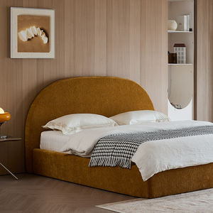 Комплект Золотой мебели, новый дизайн, современная оптовая продажа, тканевый каркас кровати с мягкой обивкой, свернуть в коробке, двуспальная кровать размера "King-Size" - Product Image 4