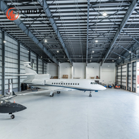 Hangar d'aviation industriel sur mesure à grande portée en acier léger ASTM pour services aéroportuaires et aéronautiques, avec services de soudage et de découpe