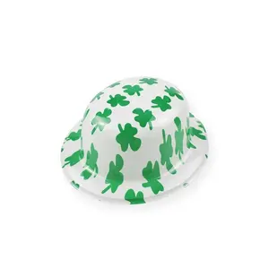 Commercio all'ingrosso Giorno di san Patrizio Cappello Irlandese Shamrock PVC Cappello Irlanda Saint Patricks Day Accessorio del Costume Verde