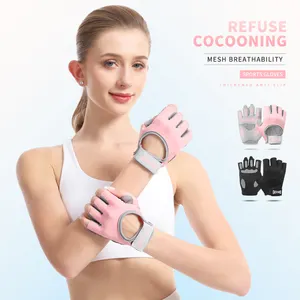 Halter kadınlar için özelleştirilmiş eldiven bisiklet vücut geliştirme egzersiz bilek bantları ile spor Fitness eldiven
