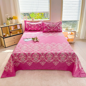 Nouvel <span class=keywords><strong>ensemble</strong></span> de <span class=keywords><strong>draps</strong></span> plats et taies d'oreiller imprimés pour la maison, vente en gros, personnalisable, drap plat à angle droit - Product Image 5