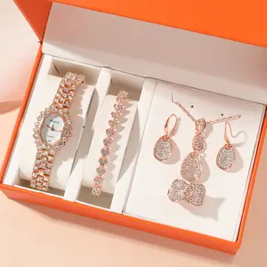 2023 Christmas Valentine's Day Women Watch Jewellery Set Quartz Watch, Necklace Bracelet Earrings Ring Set YuSa132 no box