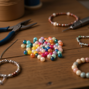 Perline Acriliche Iridescenti Ilan 8mm 19g Multicolore per Creazione di Gioielli - Product Image 3