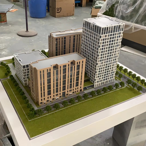 Modello Architettonico 3D in Scala di Edificio Commerciale Moderno con Tavolo di Sabbia - Modello Architettonico di Edificio per Uffici di Tendenza Ora - Product Image 1
