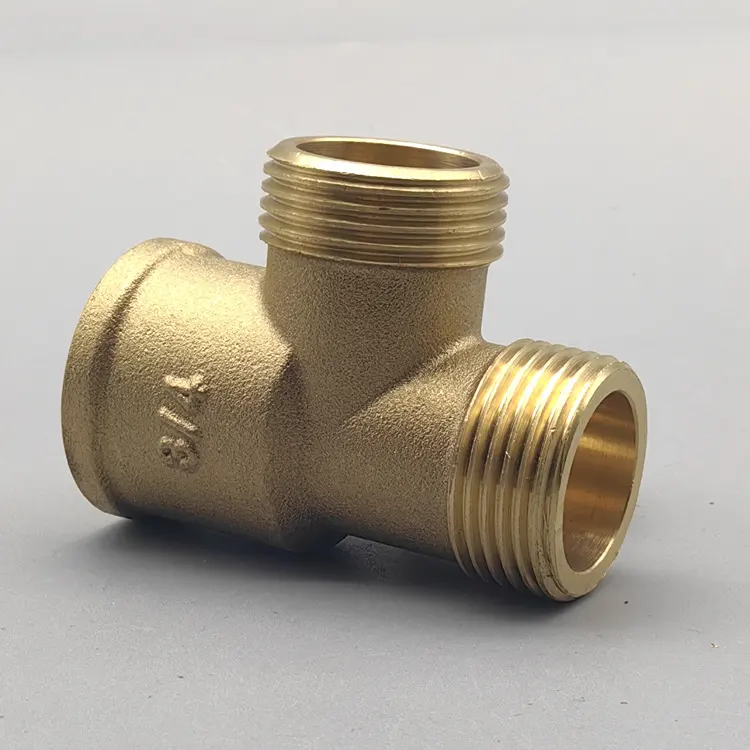 Brass Thread Customized Pipe fitting  1/2'' 3/4'' 1'' Male Tee Brass fittings
