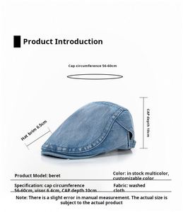 Boina de Mezclilla Lavada a la Moda 2025, Unisex, de Ala Corta, Accesorio Moderno para Exteriores - Product Image 2