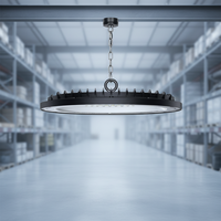 Éclairage d'entrepôt en stock d'usine 100W 150W 200W 300W, éclairage commercial intérieur LED UFO High Bay avec CE/ETL