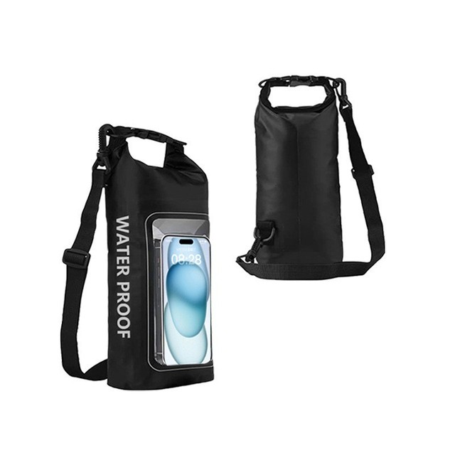 Outdoor Waterproof Dry Bag Swimming Rafting 2-in-1 Crossbody PVC Large Capacity Anti-Scratch Touch Screen Sealed Phone Pouch