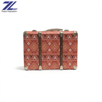 Boîte cadeau de l'Aïd, boîte à dragées de mariage écologique en forme de valise vintage avec matériaux recyclés, motif géométrique rouge brique