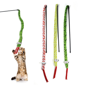 Vente chaude Interactive Chat Jouets Écologique Chat En Peluche Jouet Rétractable Teaser bâton <span class=keywords><strong>Serpent</strong></span> Forme Jouet Chat - Product Image 2