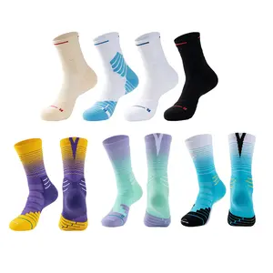 custom logo sports usa best quality premium elite basketball socks high cut athletic running socks