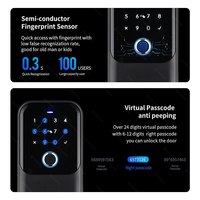 Cadenas intelligent électronique sans fil avec application TTlock, code numérique et lecteur d'empreintes digitales pour coffre-fort domestique