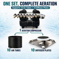 Pompe de compresseur d'air à piston sans huile HC1500A-1 HCEM pour machine de pisciculture avec compresseur d'air sans bruit