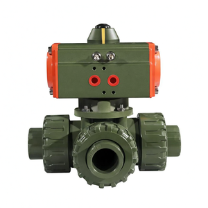 Système d'irrigation goutte à goutte COVNA, vente chaude, AC220V, DN25, 1 pouce, vanne à bille pneumatique en PVC plastique à 3 voies - Product Image 3