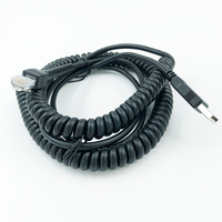 Câble de données pour scanner de codes-barres USB vers RJ50 5 fils en cuivre nu noir, longueur max. 2,8 m