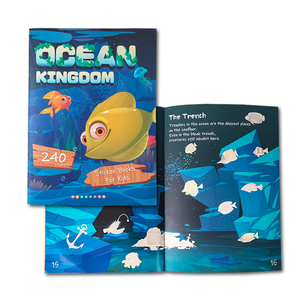 Kid Brain Games Sticker Paint Book by Ocean Kingdom Magical Creatures Sticker Educativo Sticker Book Custom - Product Image 1