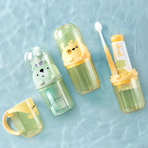 Travel Toothbrush Cup With Toothpaste Storage For Children Portable Foldable PCPP Material Pet Design - Product Image 2