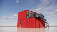 Maison conteneur préfabriquée, étanche, écologique, résistante au feu, avec 3 pièces de rangement