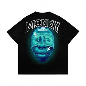 メンズ オーバーサイズ ヘビーウェイト ヴィンテージTシャツ、DTGグラフィックプリント、アシッドウォッシュ加工、100%コットン、ユニセックスTシャツ - Product Image 2