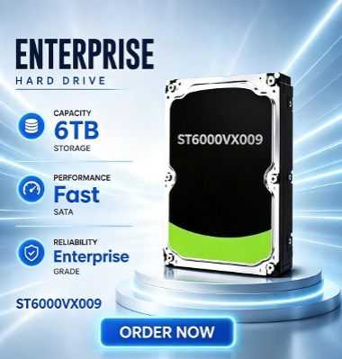 6TB Internal Hard Drive HDD, 3.5 Inch SATA 6Gb/s for Surveillance Server NAS, Model ST6000VX009 ST6000NM0115